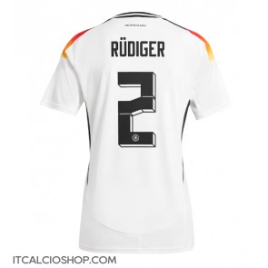 Germania Antonio Rudiger #2 Prima Maglia Femmina Europei 2024 Manica Corta